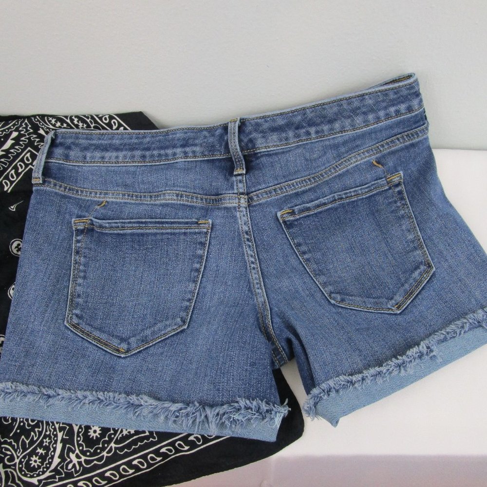 Mossimo Frayed Hem Super Stretch Denim Shorts - Picture 2 of 11